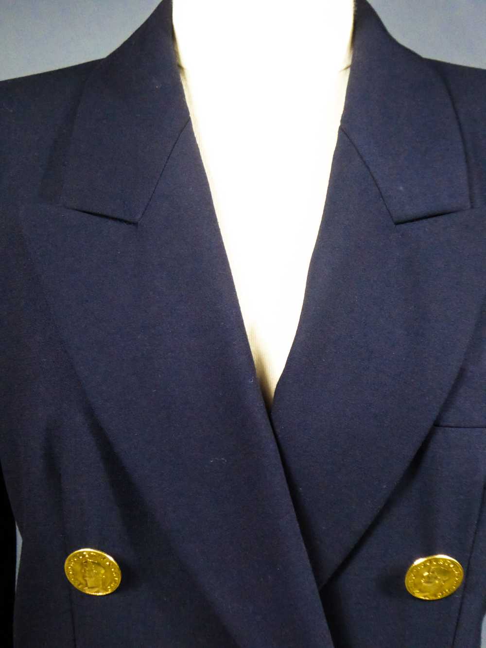 Yves Saint Laurent Rive Gauche Navy Jacket Circa … - image 3