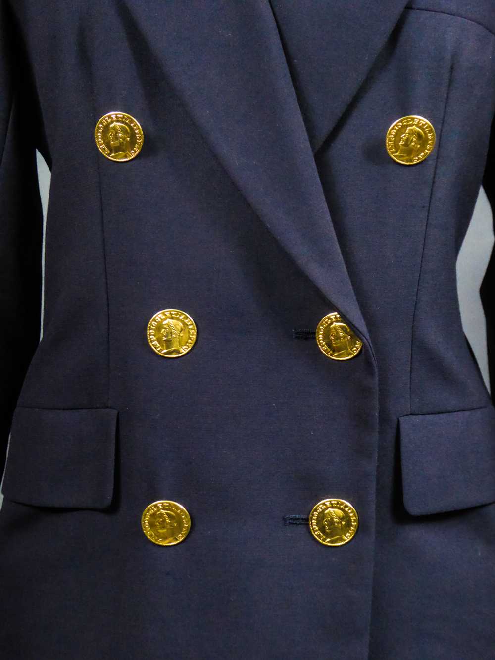Yves Saint Laurent Rive Gauche Navy Jacket Circa … - image 4