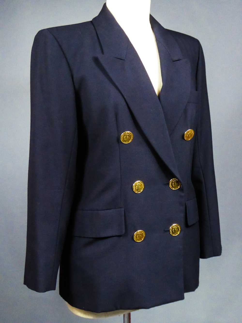 Yves Saint Laurent Rive Gauche Navy Jacket Circa … - image 7