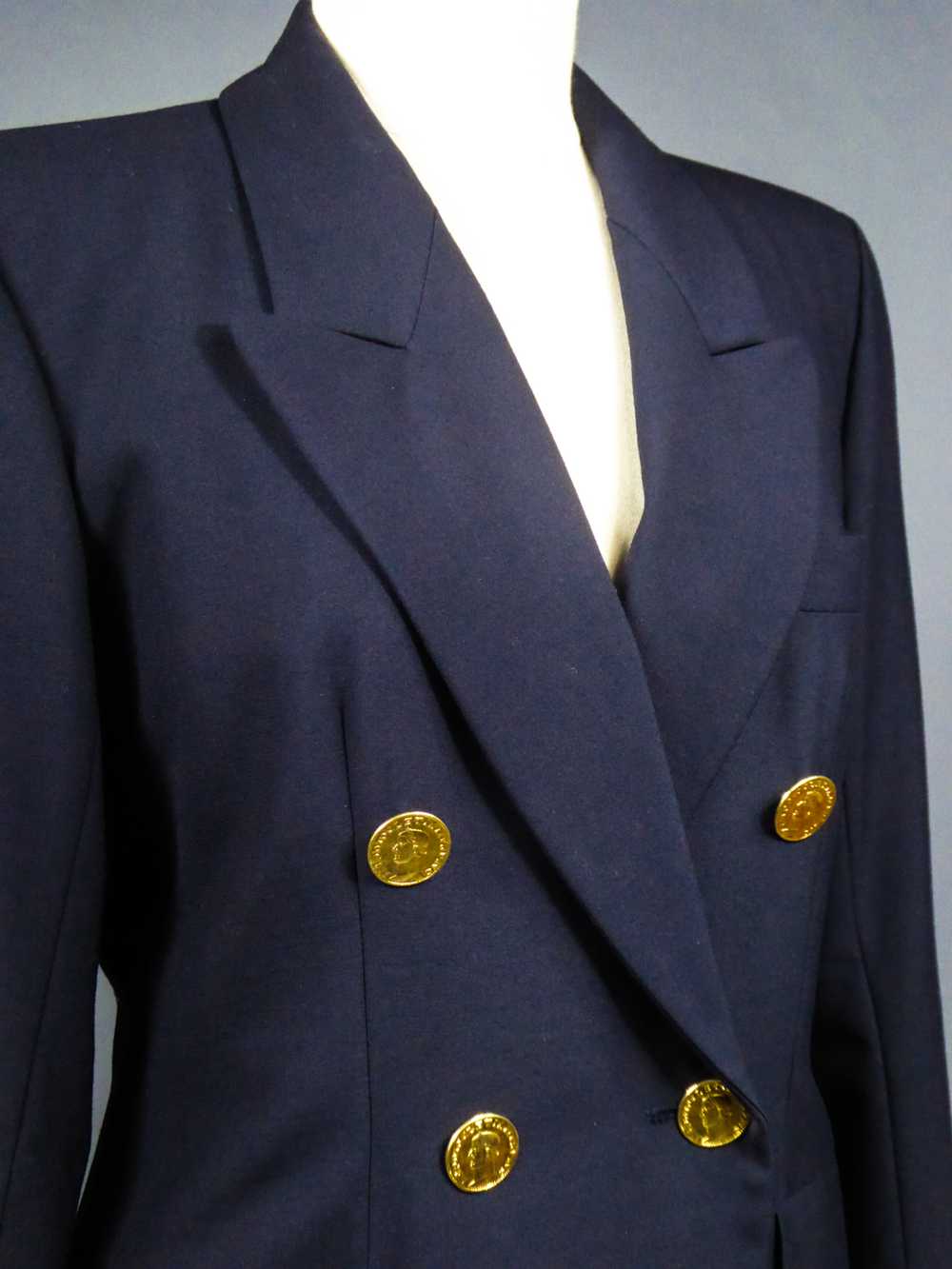 Yves Saint Laurent Rive Gauche Navy Jacket Circa … - image 8