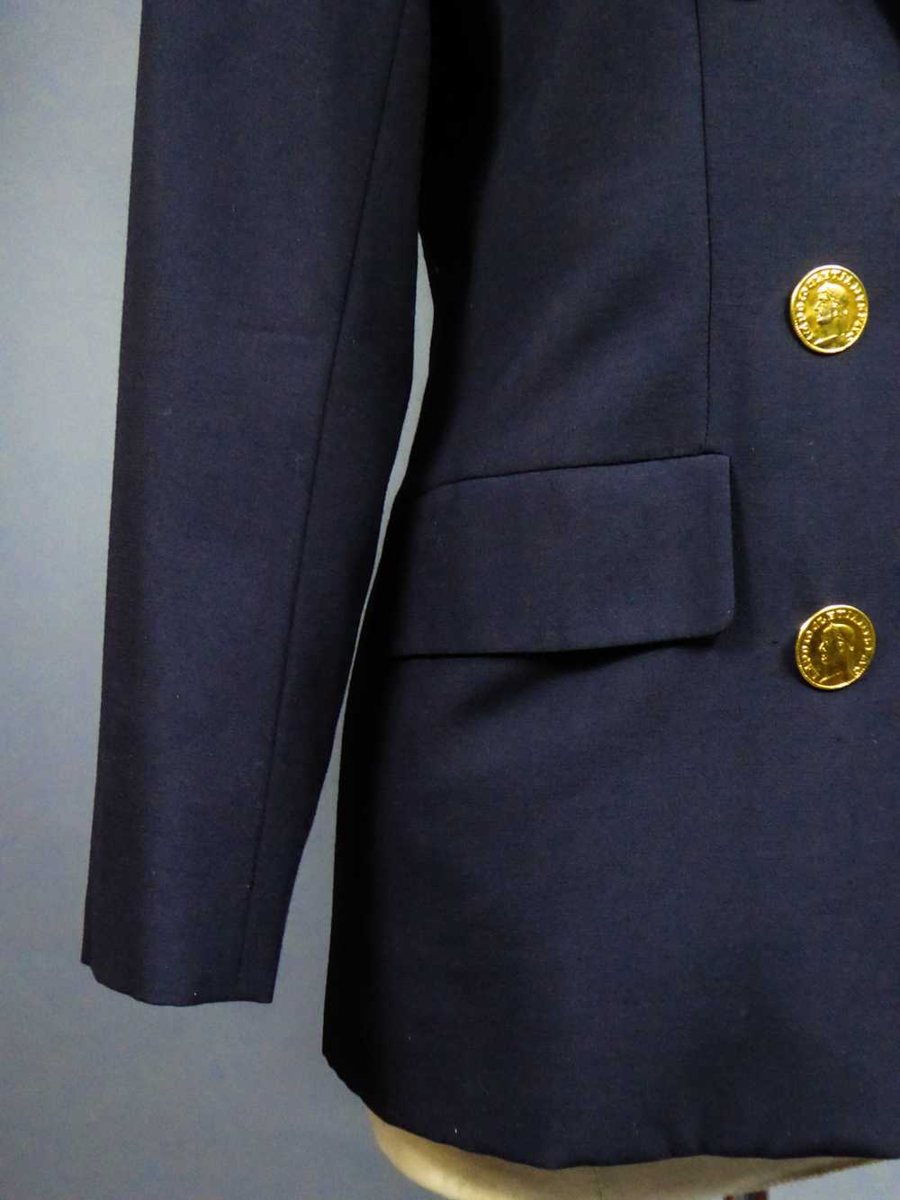 Yves Saint Laurent Rive Gauche Navy Jacket Circa … - image 9