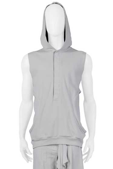 RAF SIMONS GREY SLEEVELESS HOODIE 2005