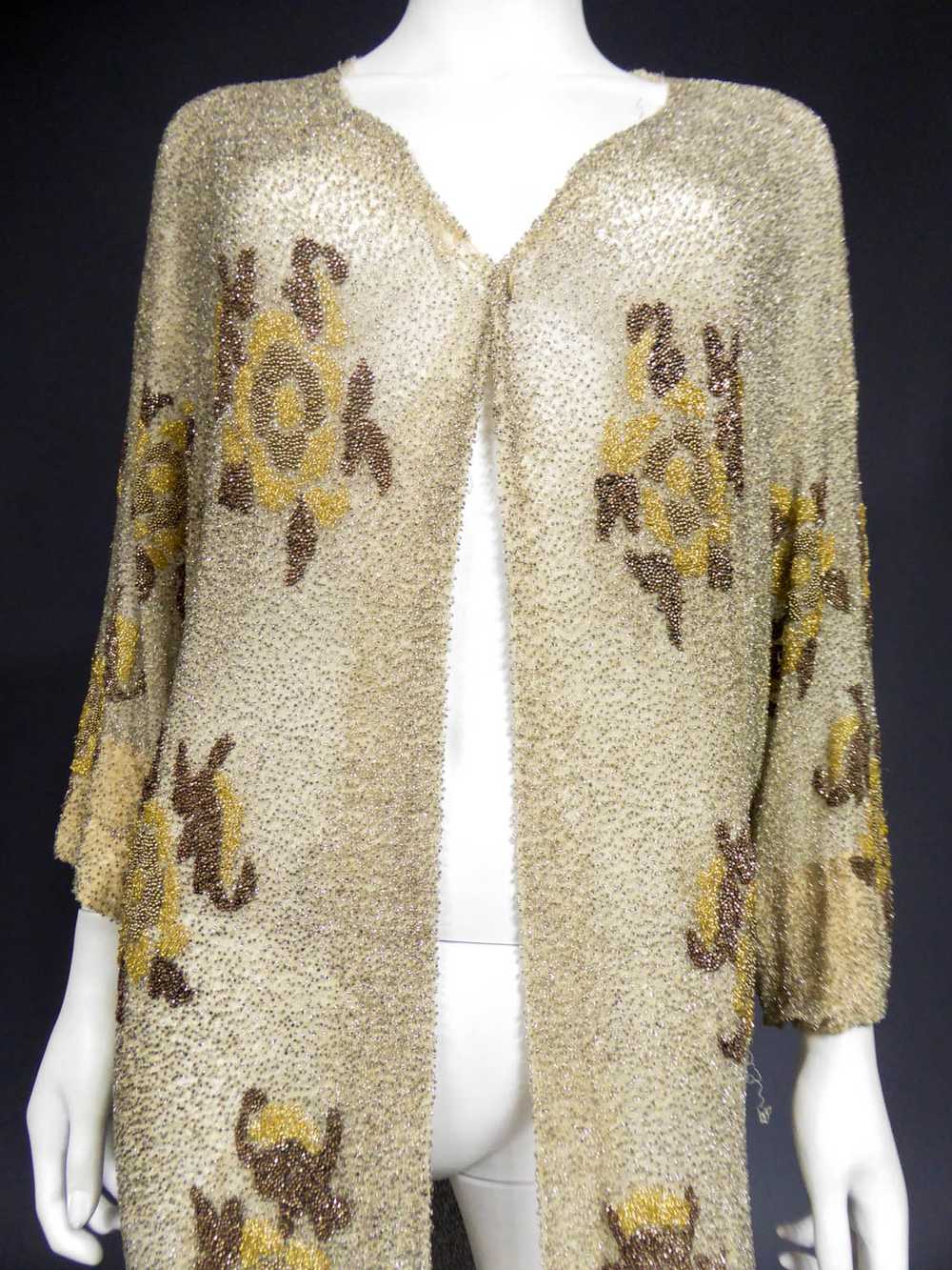 Couture micro beaded coat "Sablé de perles" in th… - image 3