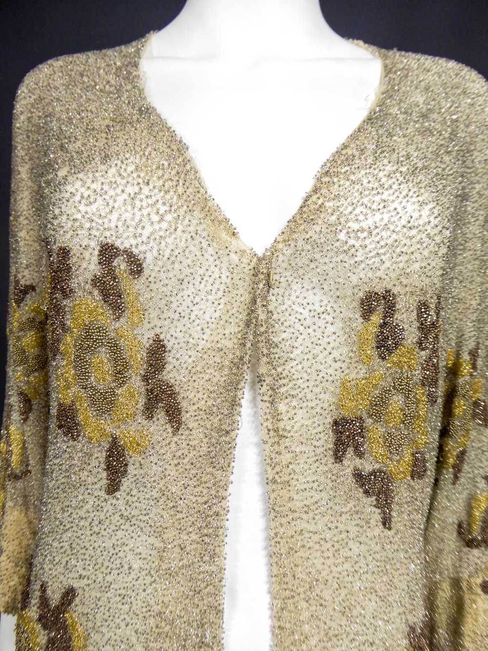 Couture micro beaded coat "Sablé de perles" in th… - image 4