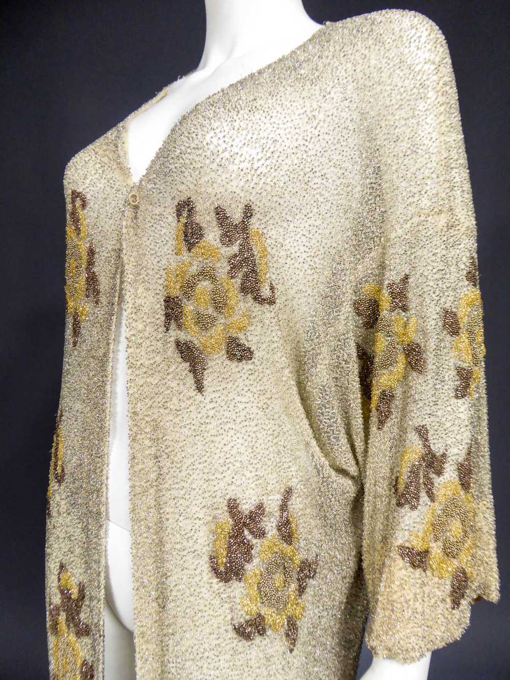 Couture micro beaded coat "Sablé de perles" in th… - image 7