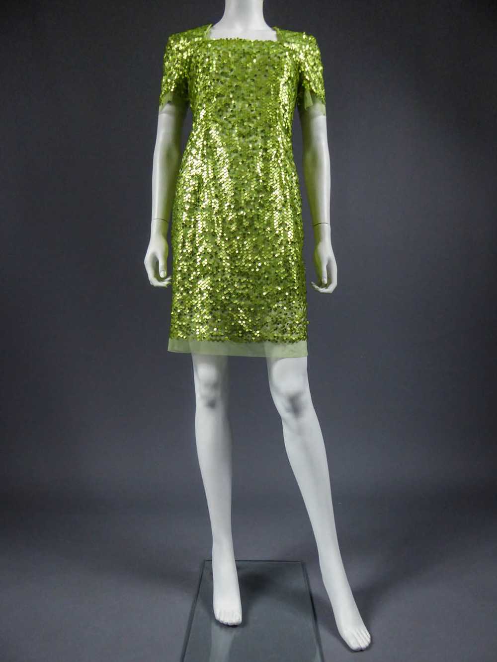 A French sequin embroidered Evening Dress Circa 1… - image 2