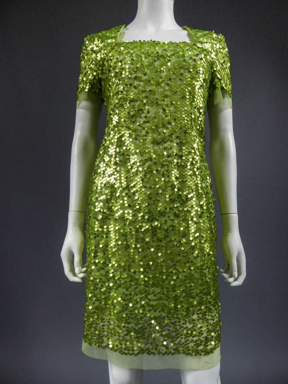 A French sequin embroidered Evening Dress Circa 1… - image 3