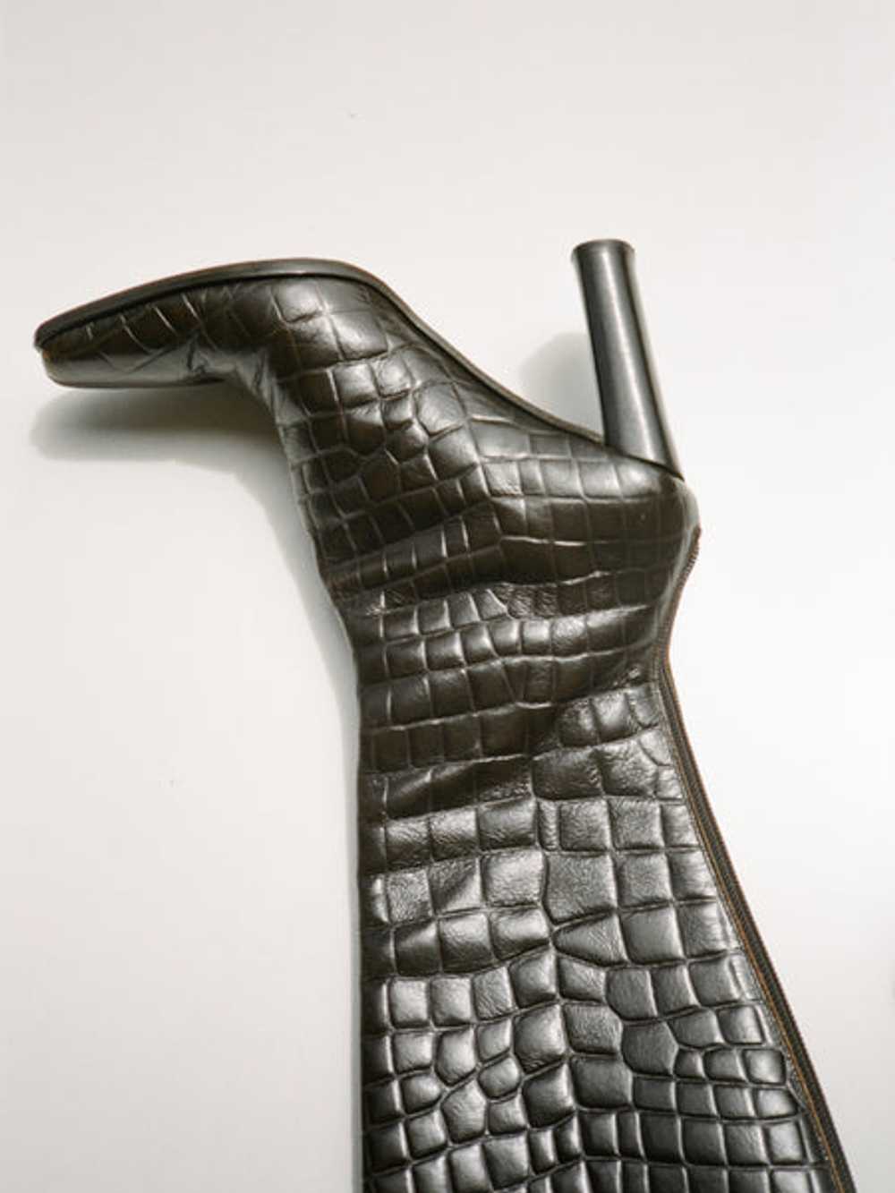 Croc Embossed Leather Boots (7) - image 2