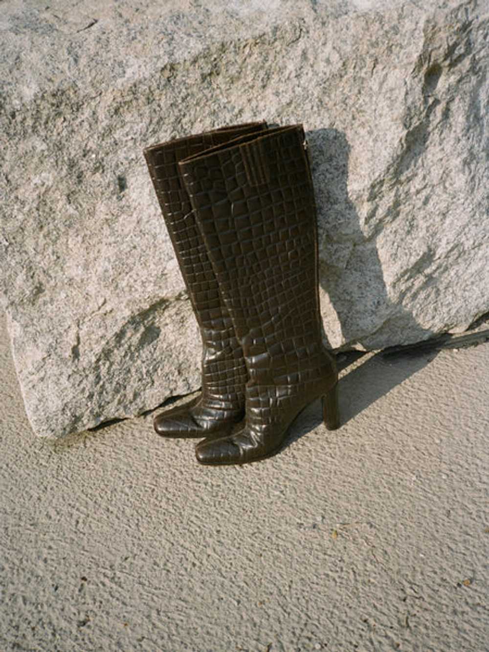 Croc Embossed Leather Boots (7) - image 3