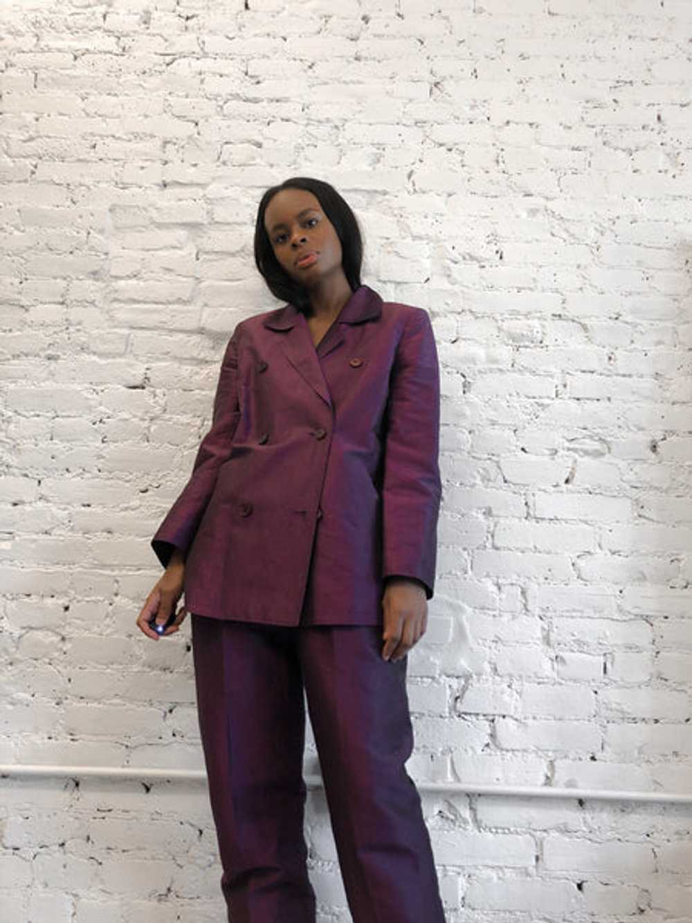 Max Mara Raspberry Linen-Silk Suit - image 1