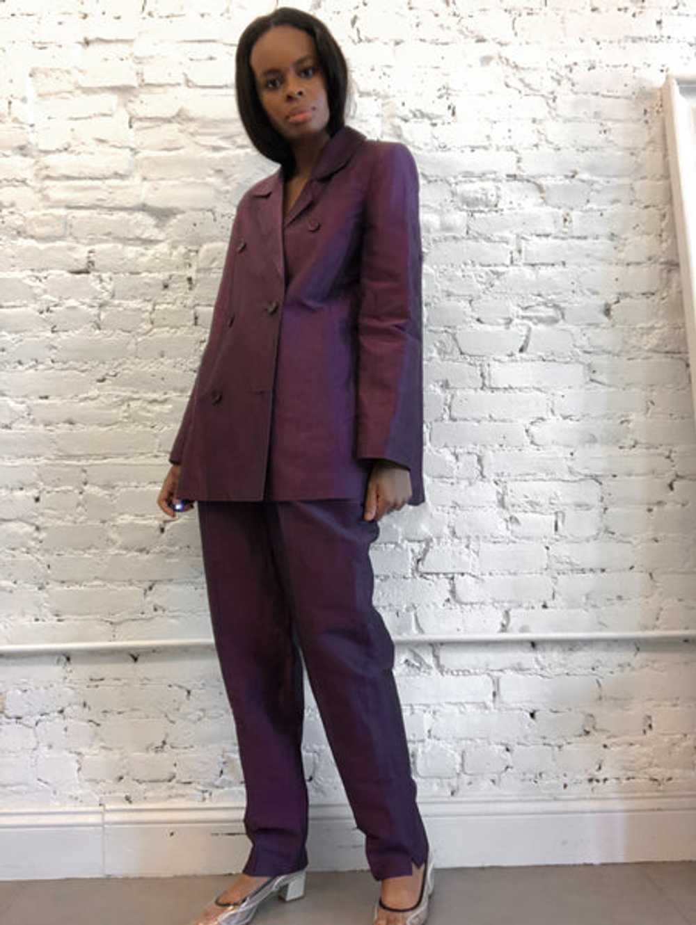 Max Mara Raspberry Linen-Silk Suit - image 2