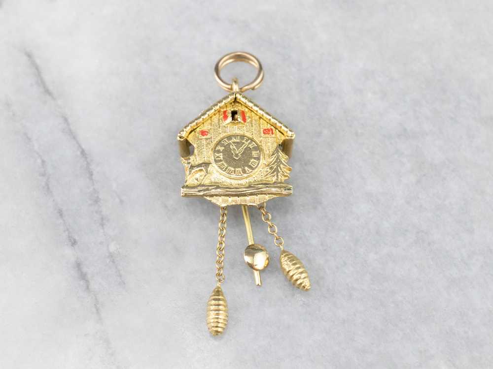 Bavarian Cuckoo Clock Gold Charm - image 2