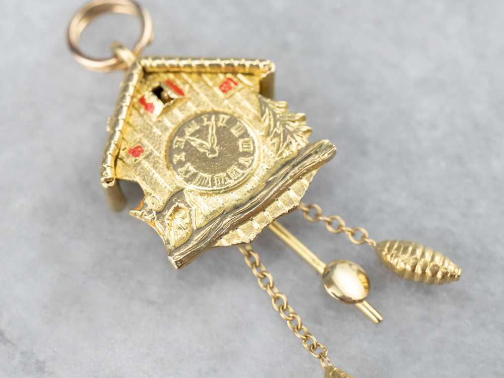 Bavarian Cuckoo Clock Gold Charm - image 6