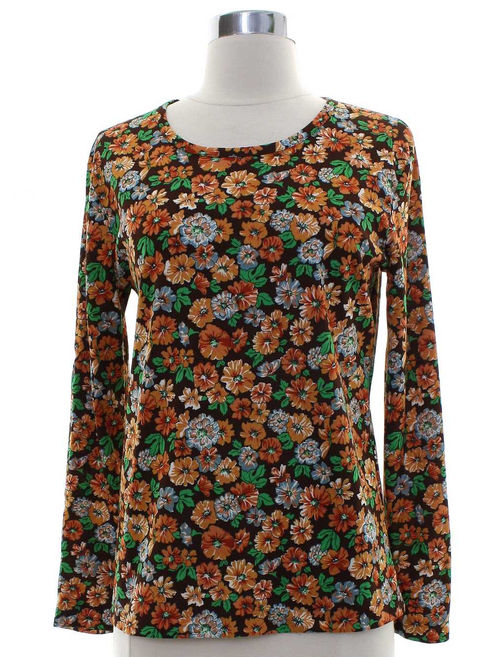 1970's Unreadable Label Womens Floral Shirt - image 1