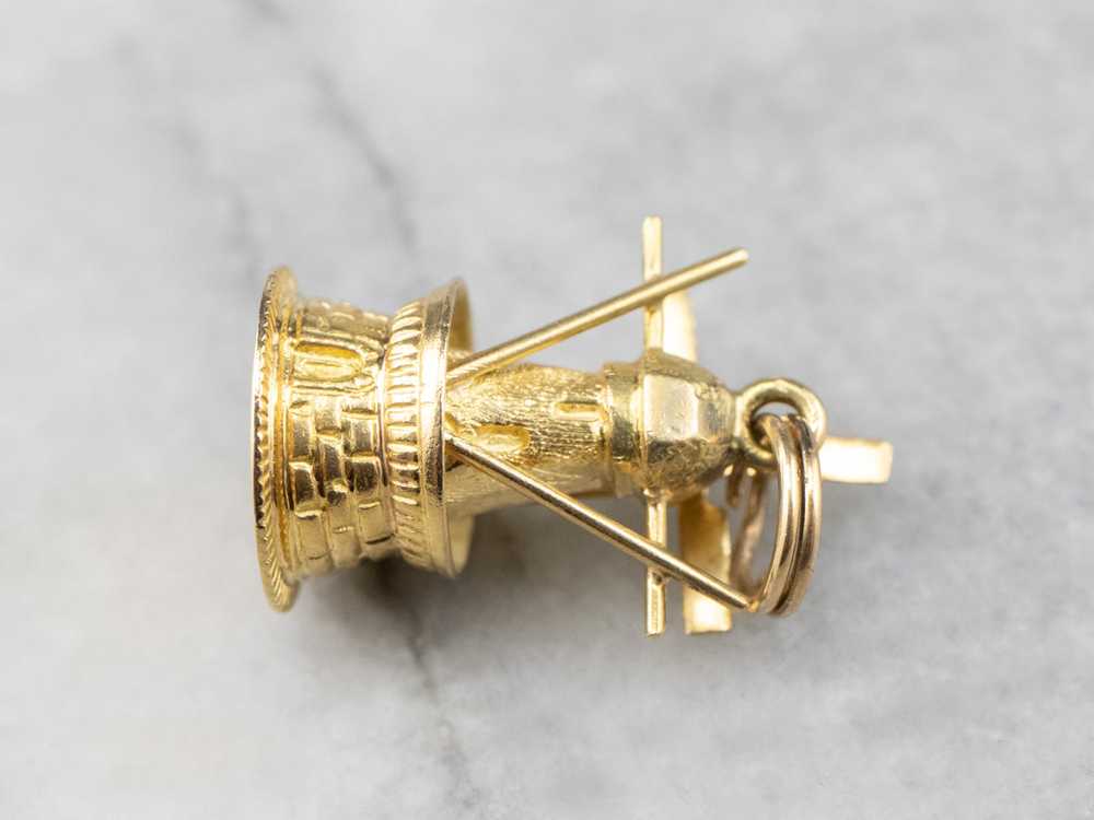 Vintage Moving Lighthouse Windmill Gold Charm - image 5