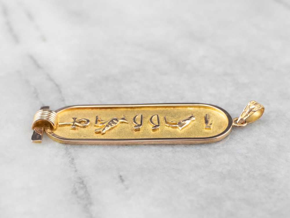 18K Gold Egyptian Hieroglyphics Pendant - image 4