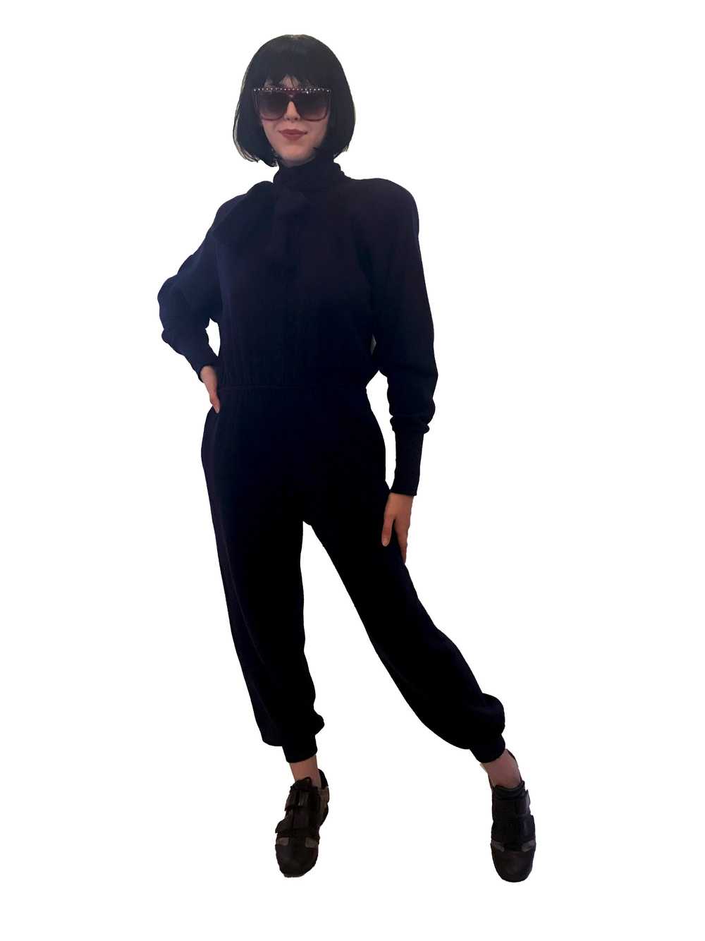 1980s Norma Kamali Purple Sweatshirt Jumpsuit - image 3