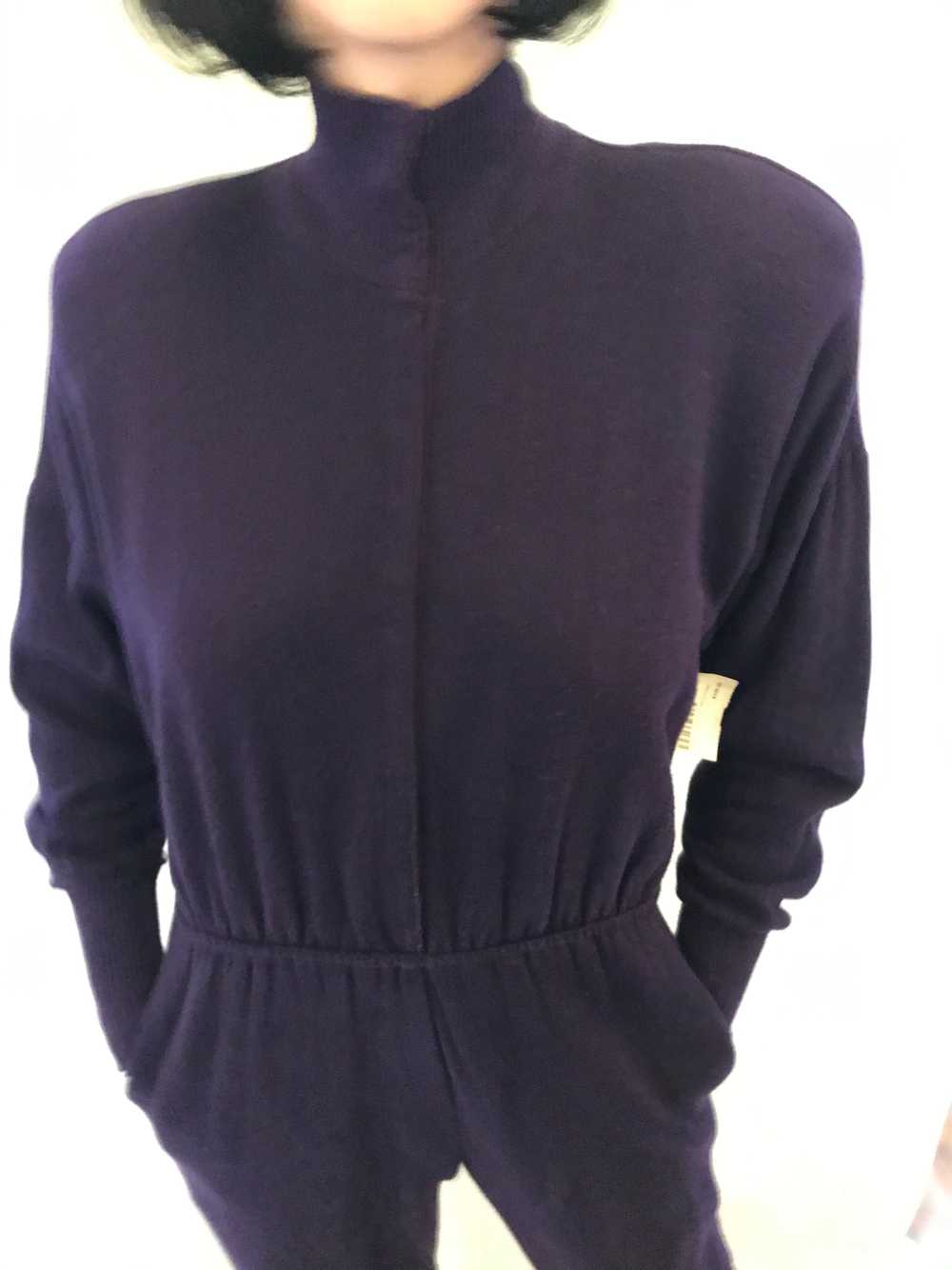 1980s Norma Kamali Purple Sweatshirt Jumpsuit - image 4