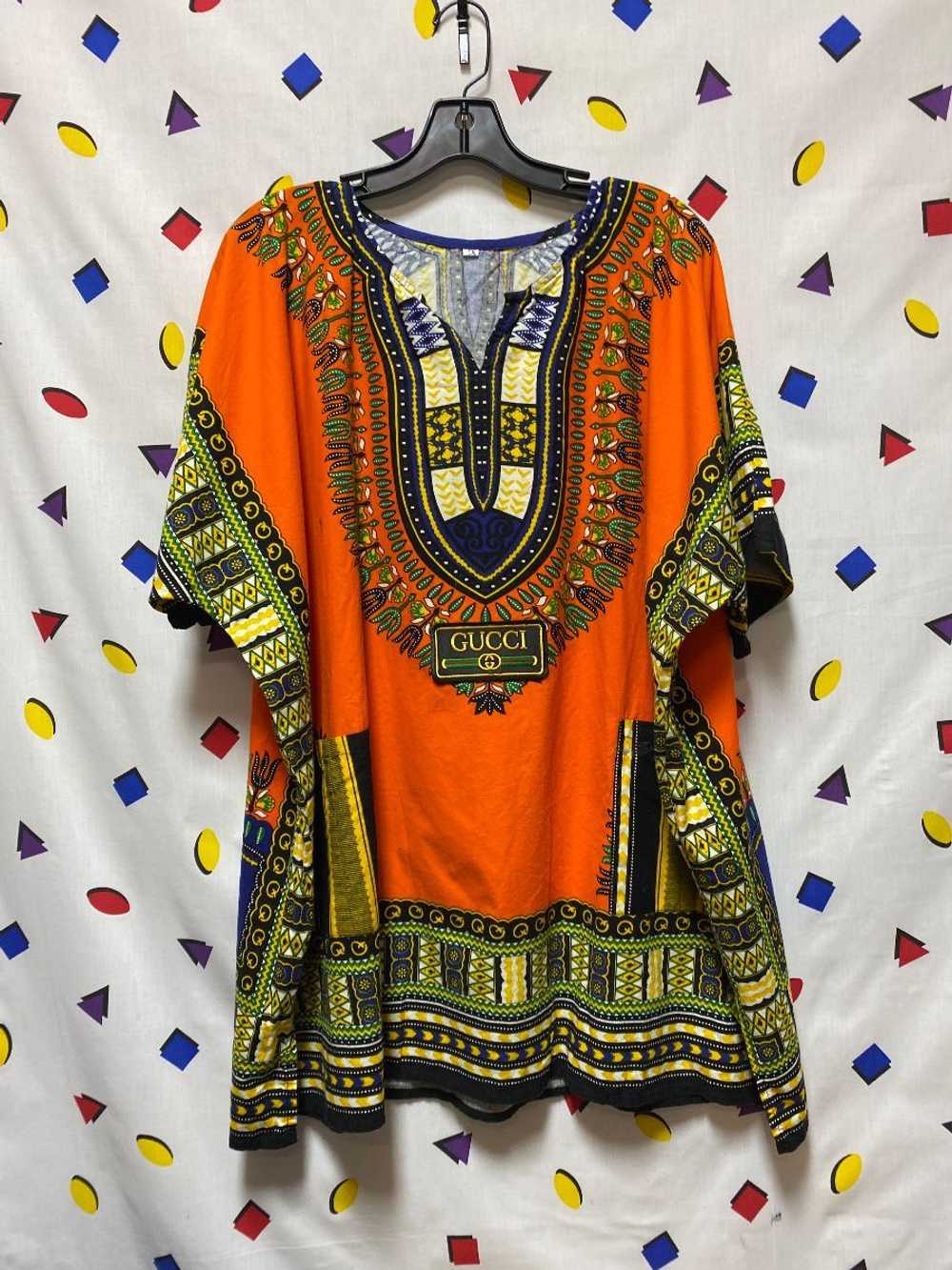 CLASSIC COTTON DASHIKI *FADED WITH GUCCI PATCH - image 1