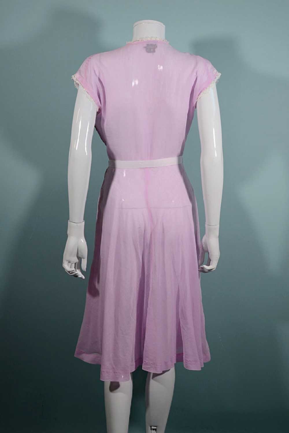 Vintage 40s Doris Dobson Embroidered Orchid Dress… - image 9