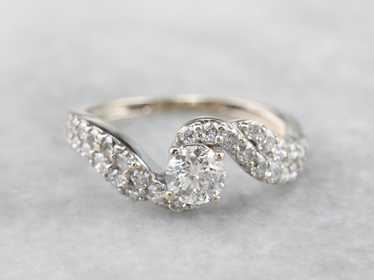 Modern Diamond Bypass Ring - image 1