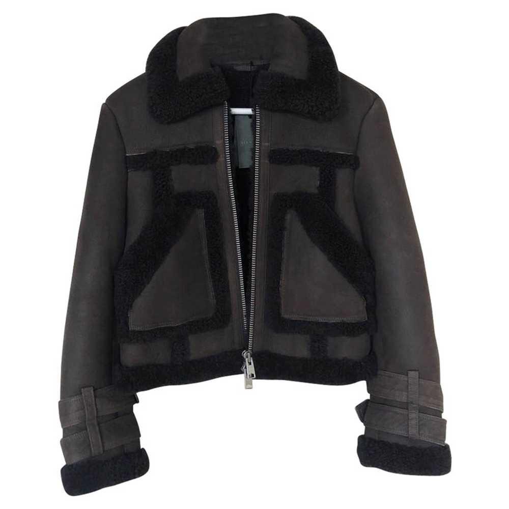 All Saints Jacket/Coat Leather in Grey - Gem