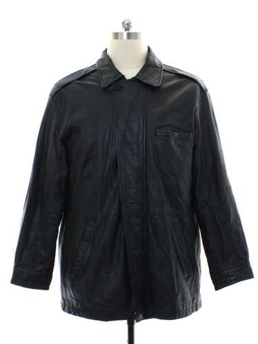 1990's Wilsons Mens Leather Car Coat Jacket