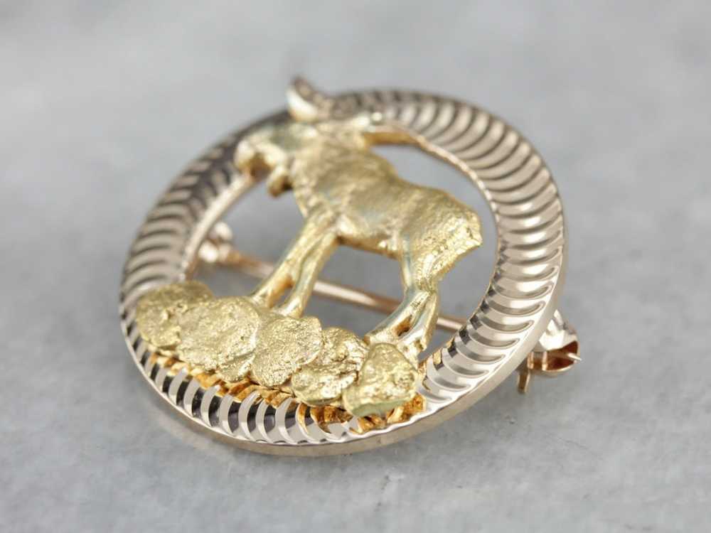 Upcycled Gold Moose Pin - image 3