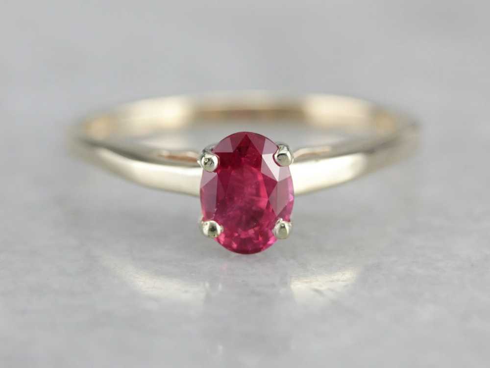 Ruby Solitaire Engagement Ring - image 1