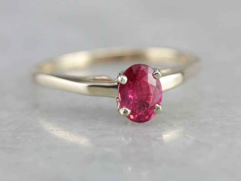 Ruby Solitaire Engagement Ring - image 2