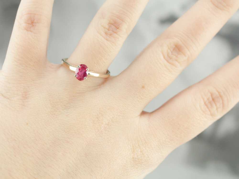 Ruby Solitaire Engagement Ring - image 4
