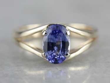Sapphire Solitaire Ring in Yellow Gold - image 1