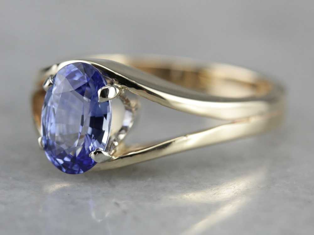 Sapphire Solitaire Ring in Yellow Gold - image 2
