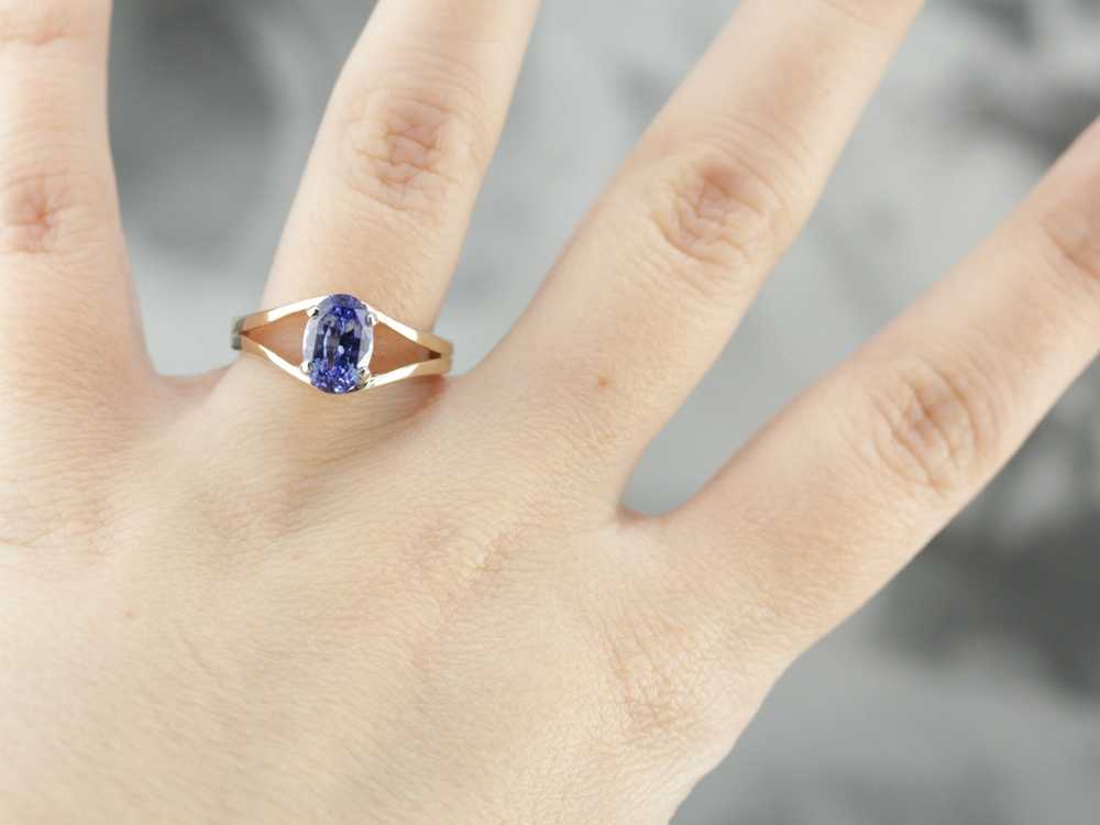 Sapphire Solitaire Ring in Yellow Gold - image 4