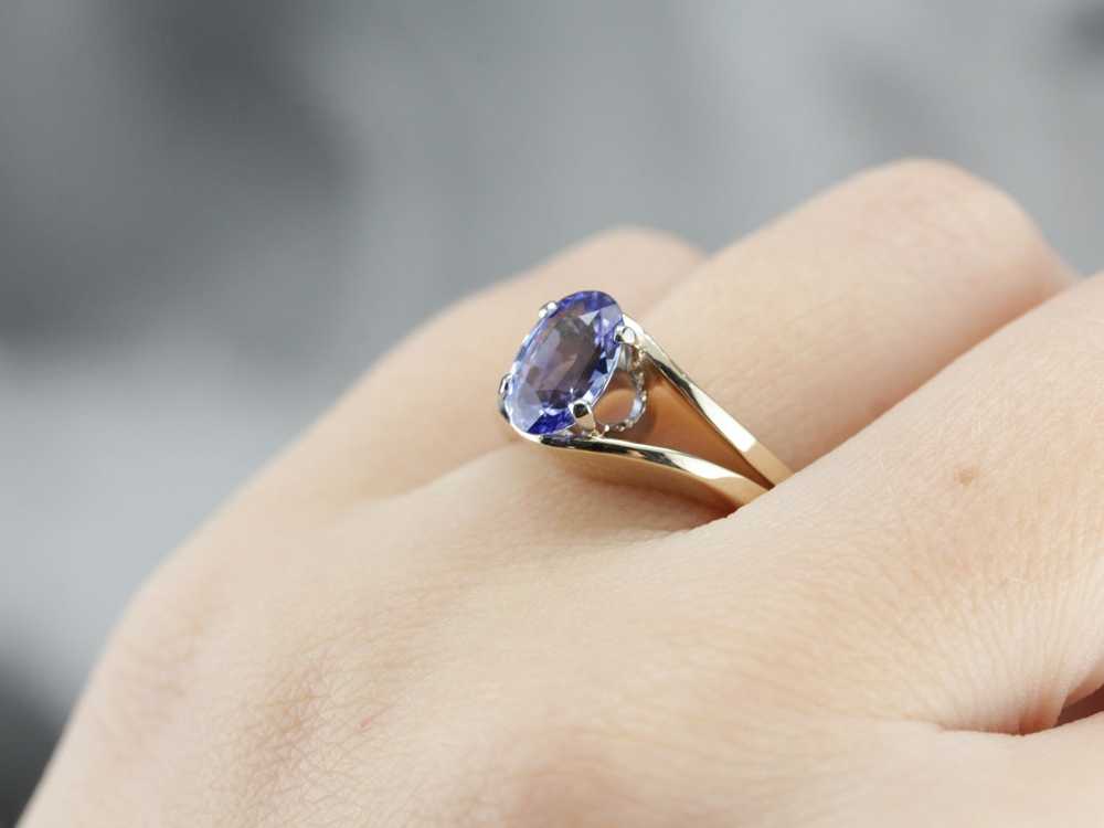 Sapphire Solitaire Ring in Yellow Gold - image 5