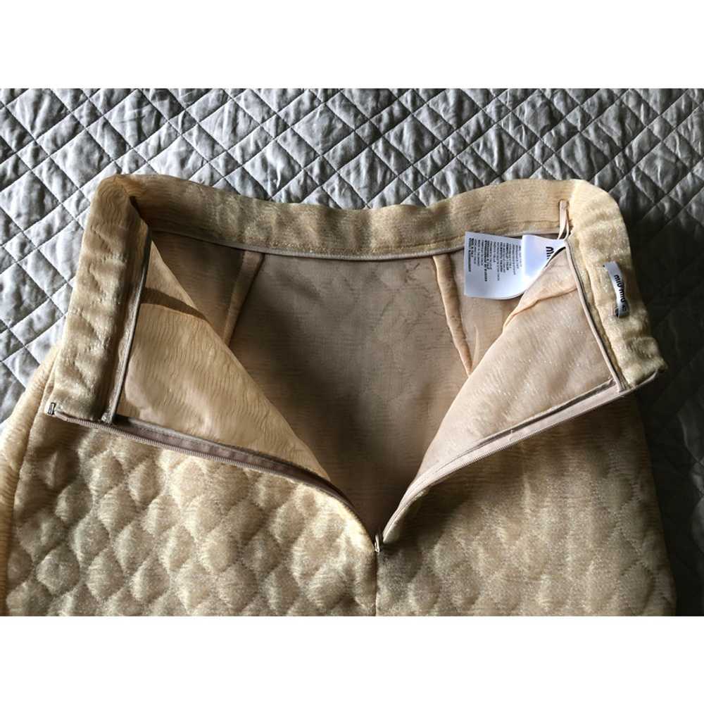 Miu Miu Skirt Silk in Beige - image 3