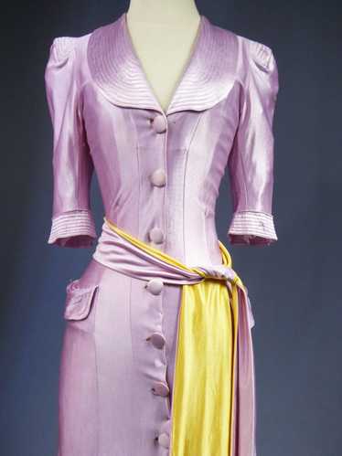 Evening Dress in Fibranne Circa 1940 - image 1