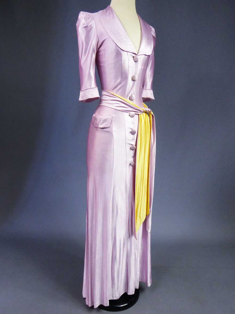 Evening Dress in Fibranne Circa 1940 - image 6