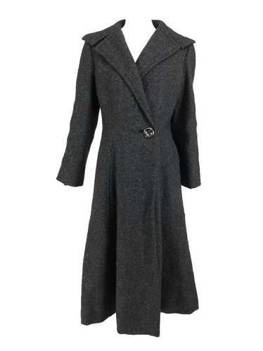 Pauline Trigere Grey Flecked Wool Princess Coat 19