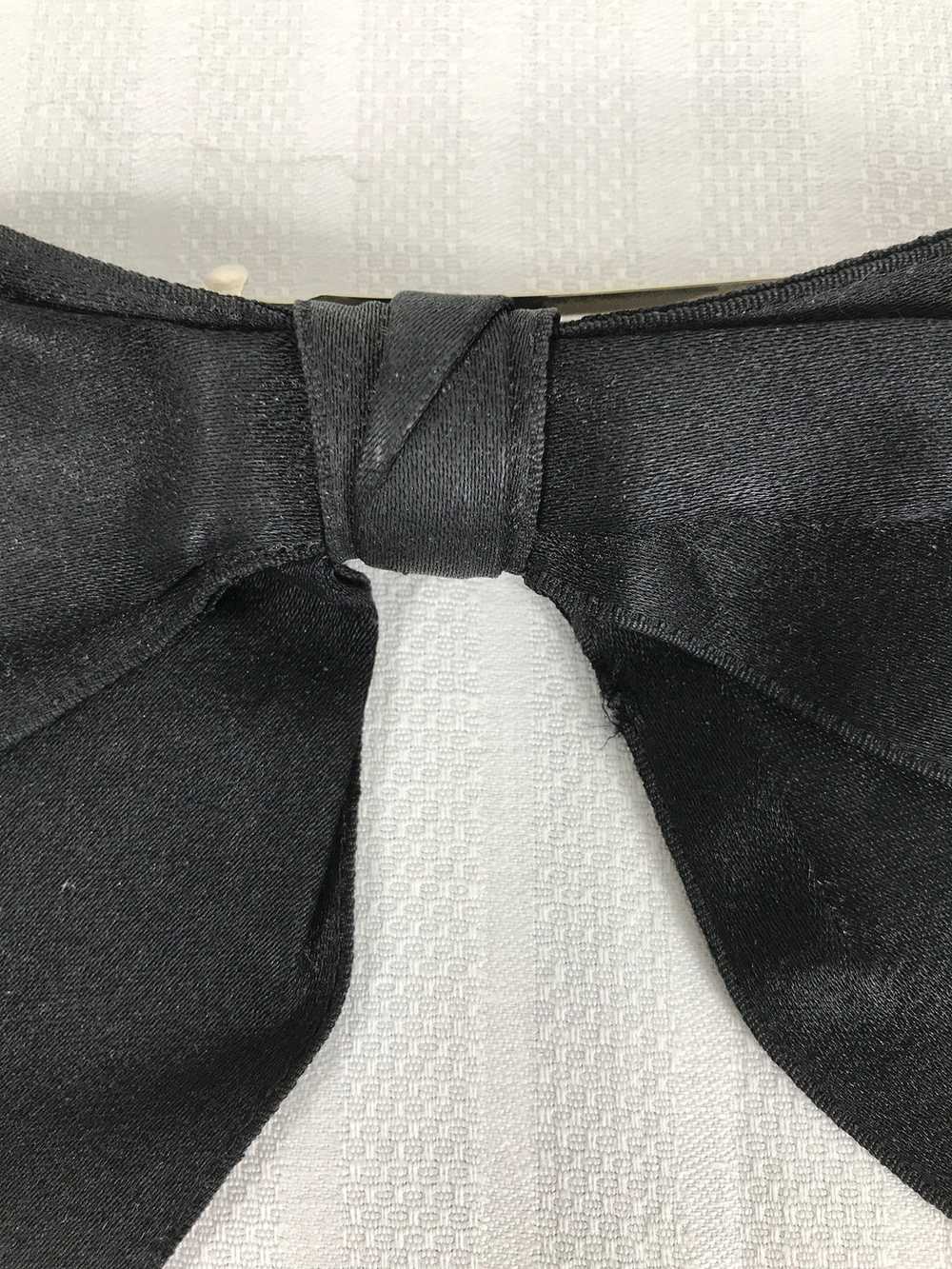 Chanel Black Silk Ribbon Clip on Hair Bow 1980s V… - image 4
