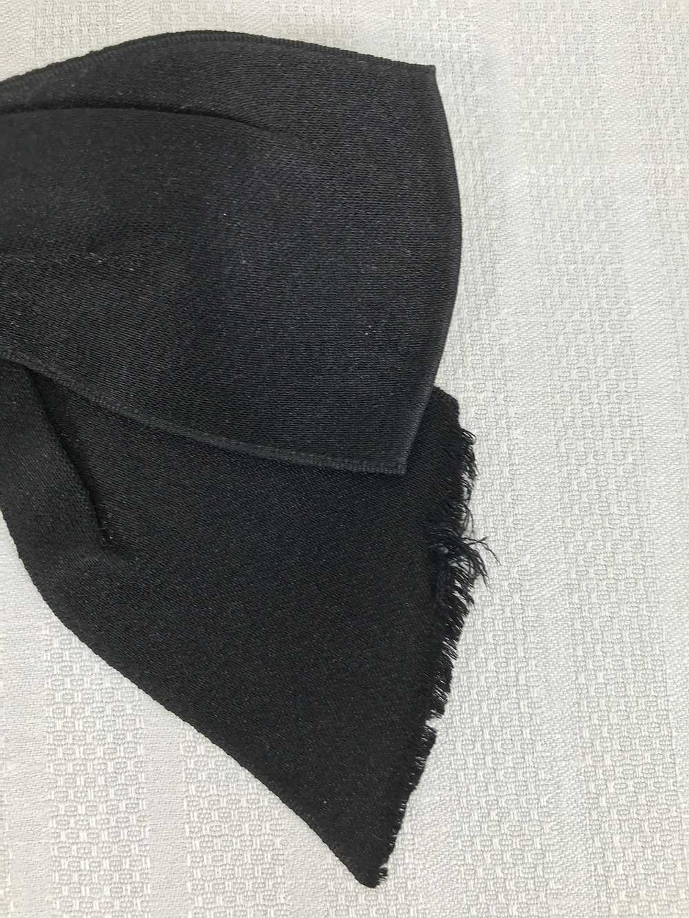 Chanel Black Silk Ribbon Clip on Hair Bow 1980s V… - image 5