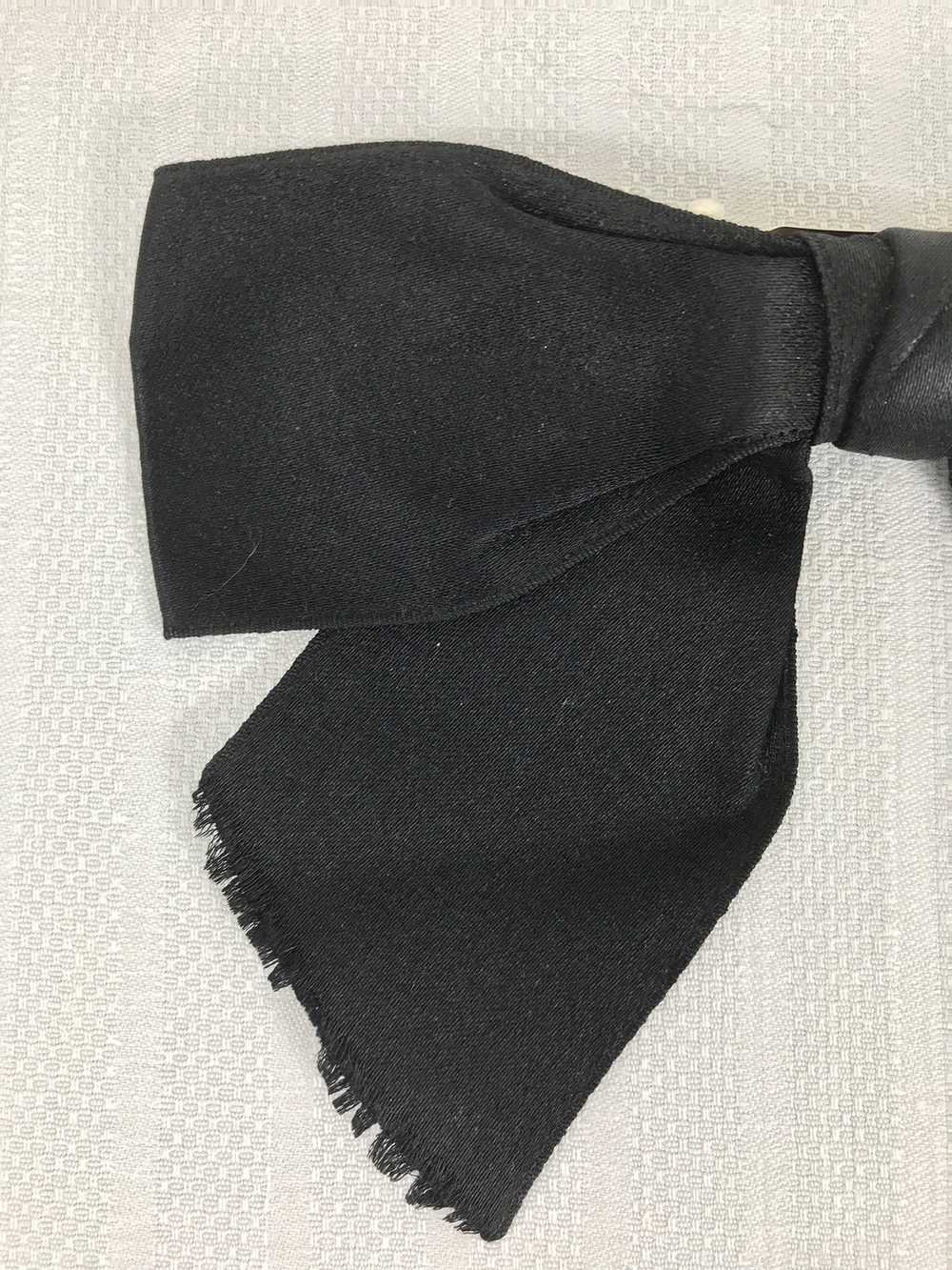 Chanel Black Silk Ribbon Clip on Hair Bow 1980s V… - image 6