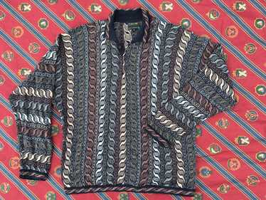 Vintage Coogi 3D knitted polo neck cotton blend j… - image 1