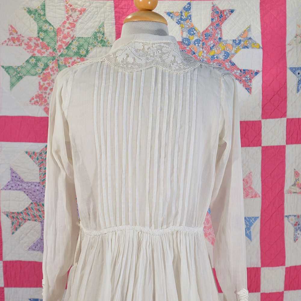 Antique Edwardian Lawn Dress, Vintage Lace Mini D… - image 6