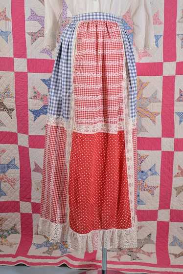 Vintage 60s Gingham Patchwork Cottagecore Country 