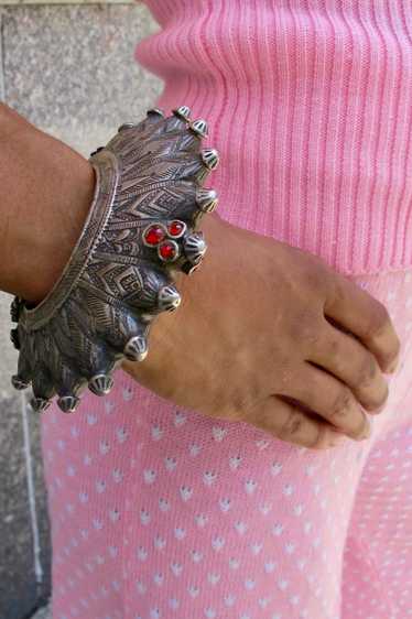 Afghani Kutch Engraved Silver Cuff