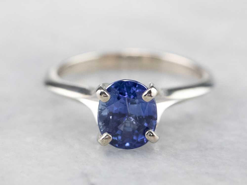 Sapphire Solitaire Engagement Ring - image 2