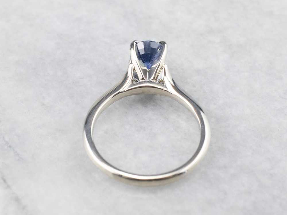 Sapphire Solitaire Engagement Ring - image 5