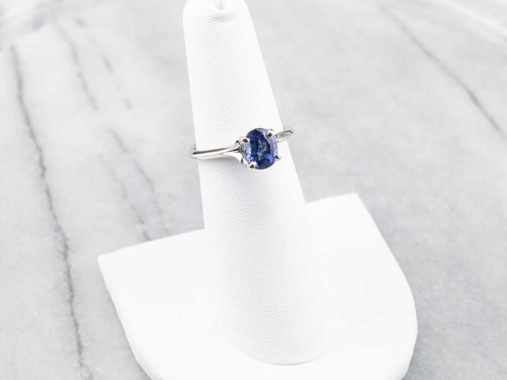 Sapphire Solitaire Engagement Ring - image 7