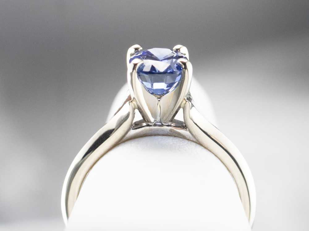 Sapphire Solitaire Engagement Ring - image 8